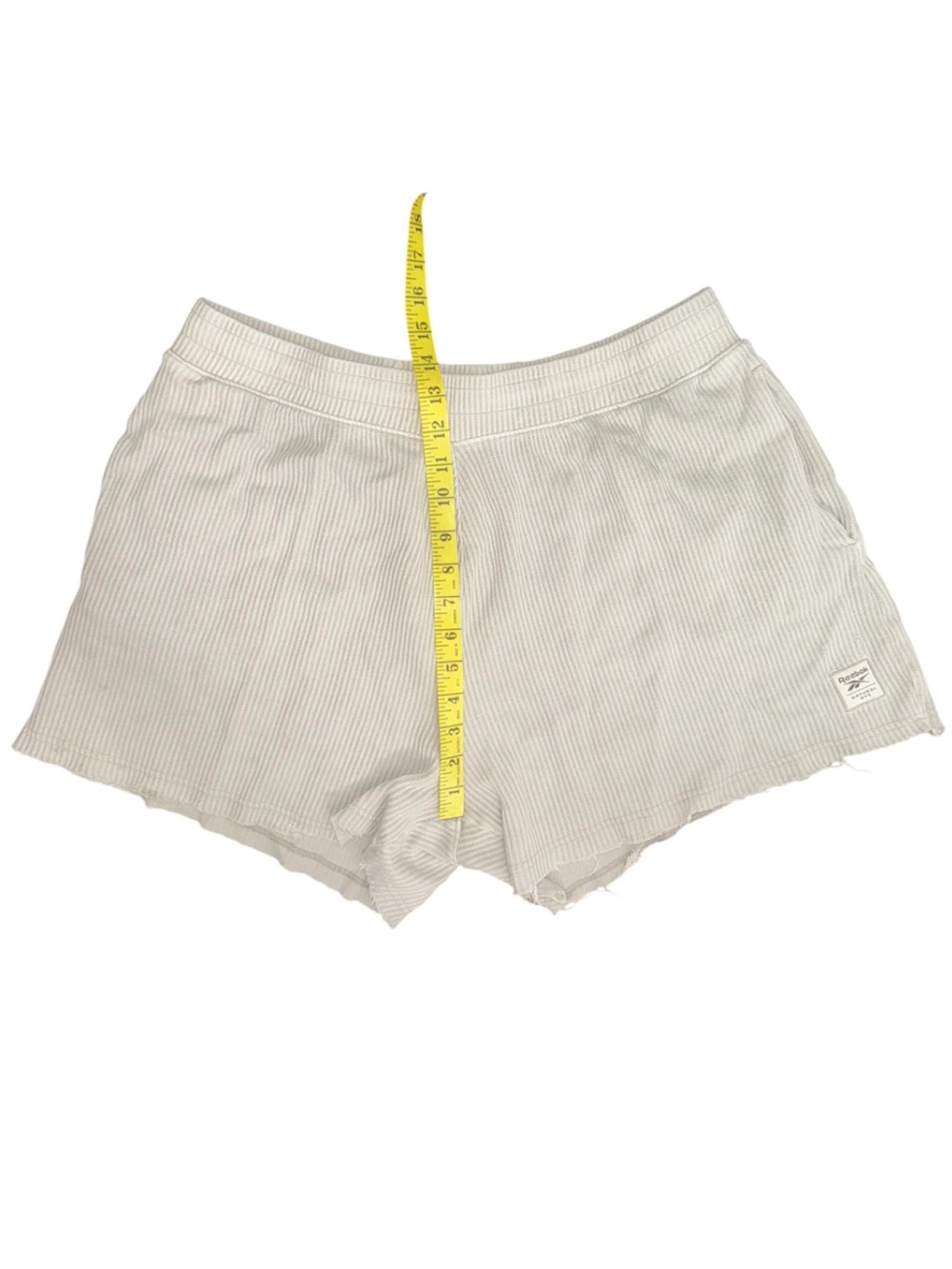 Light Gray Striped Women’s Casual Shorts - Picture 8 of 10